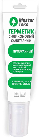 Герметик силиконовый MasterTeks ProfiMaster, санитарный, прозрачный, 40 мл купить в СОМ